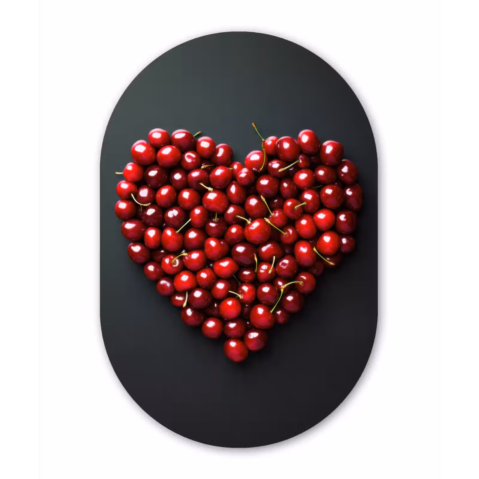 Muurovaal - aluminium - Kersen - Hart - Rood - Zwart — 1