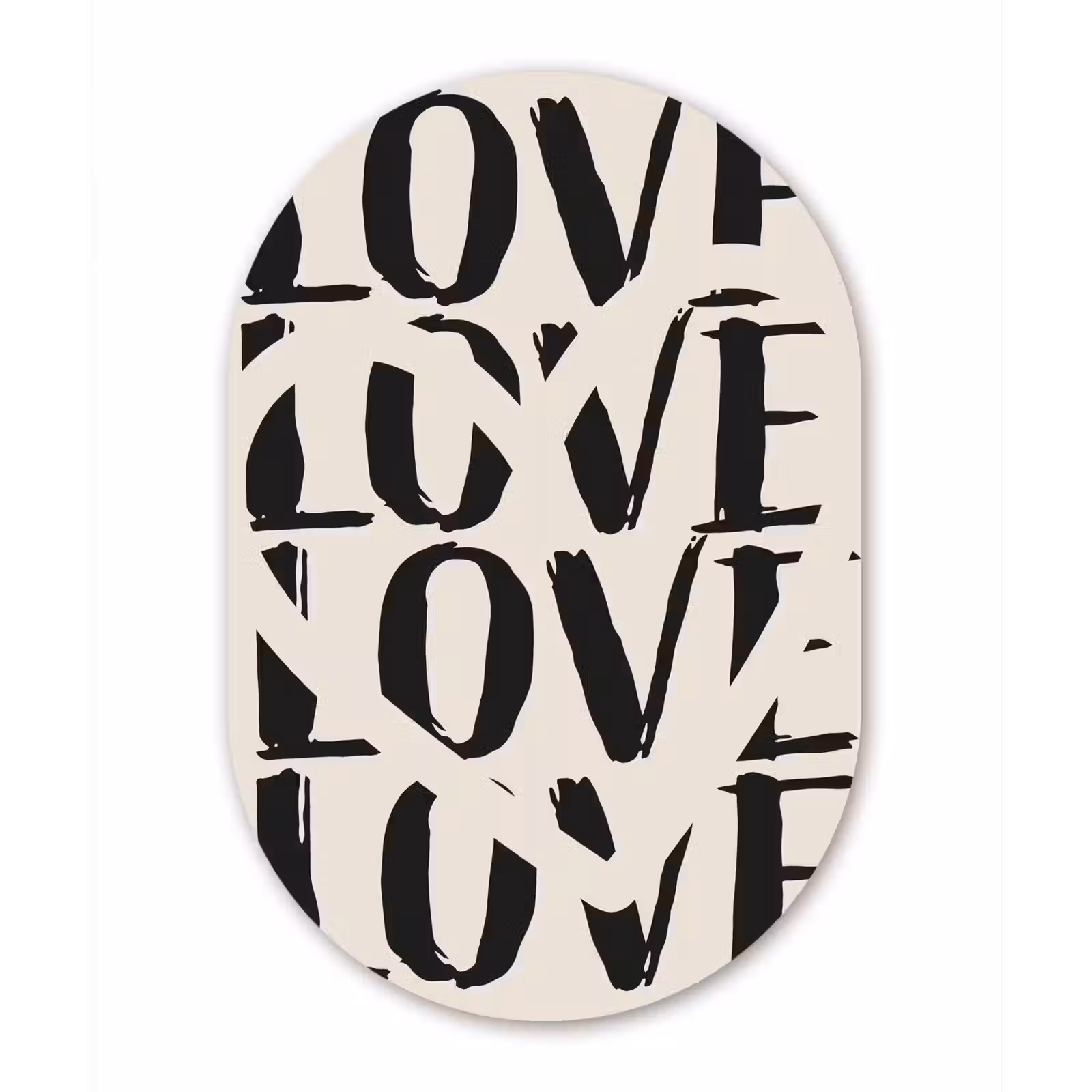 Muurovaal - aluminium - Love - Hart - Beige — 1