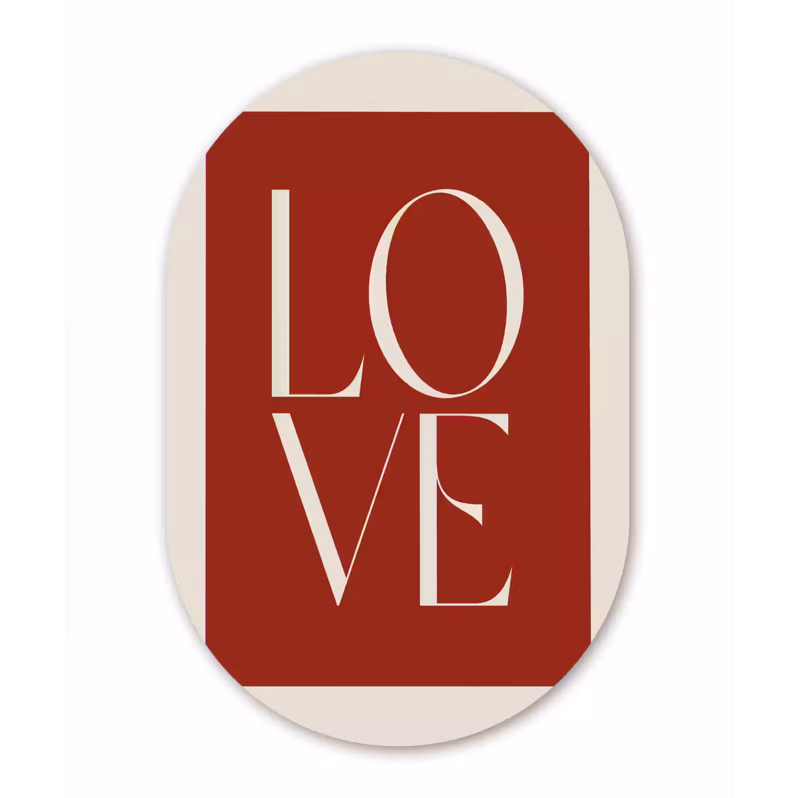 Muurovaal - aluminium - Love - Rood - Minimalistisch — 1