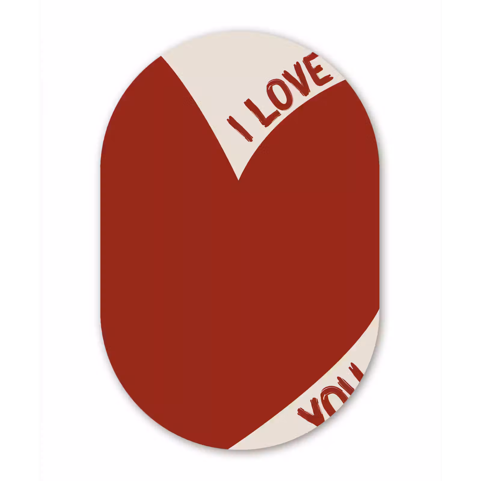 Muurovaal - aluminium - Loveyou - Rood - Hart — 1