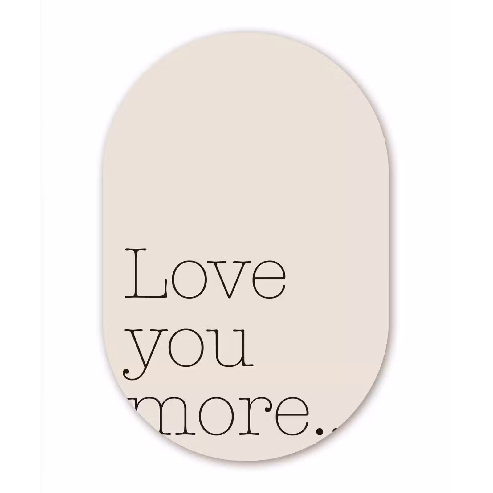 Muurovaal - aluminium - Minimalistisch - Love - Beige — 1