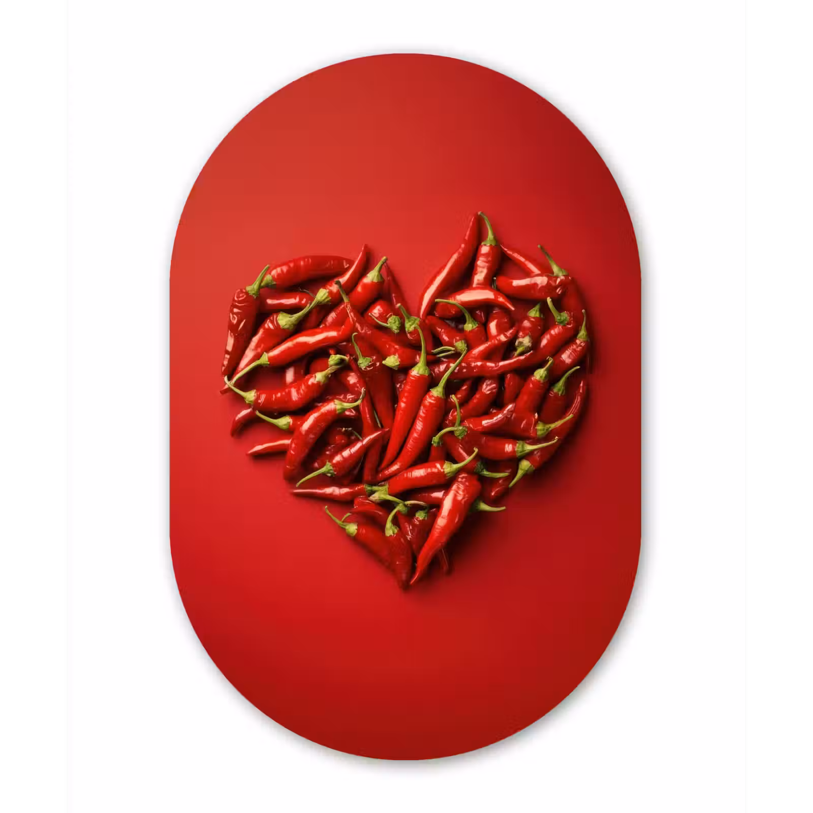 Muurovaal - aluminium - Pepers - Rood - Hart — 1