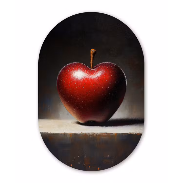 Muurovaal - aluminium - Apple - Hart - Rood — 1