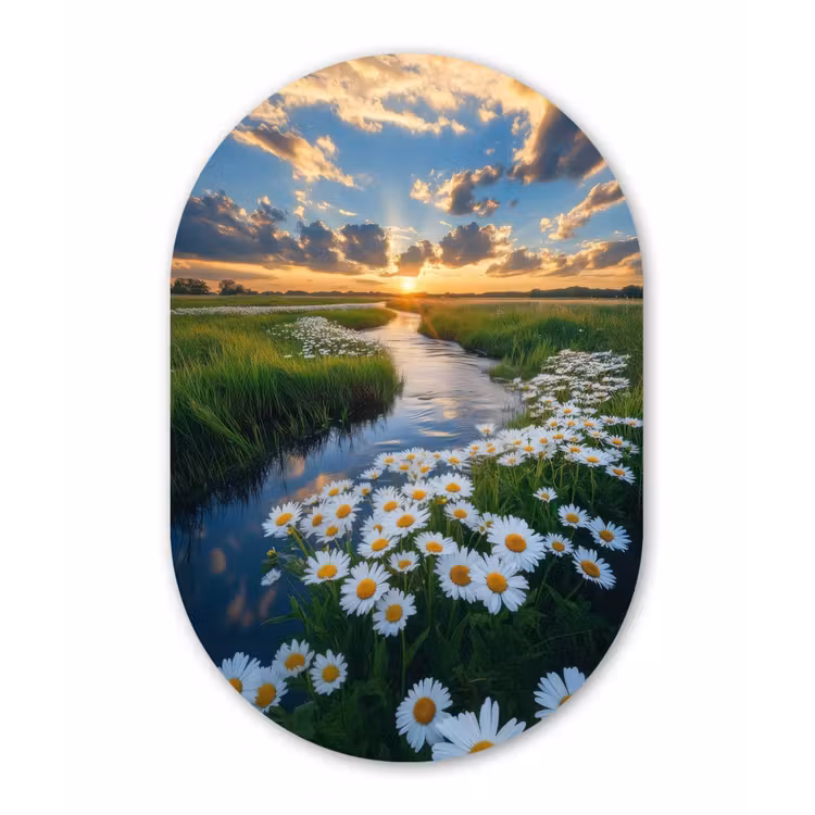 Muurovaal - aluminium - Beekje - Landschap - Margriet — 1