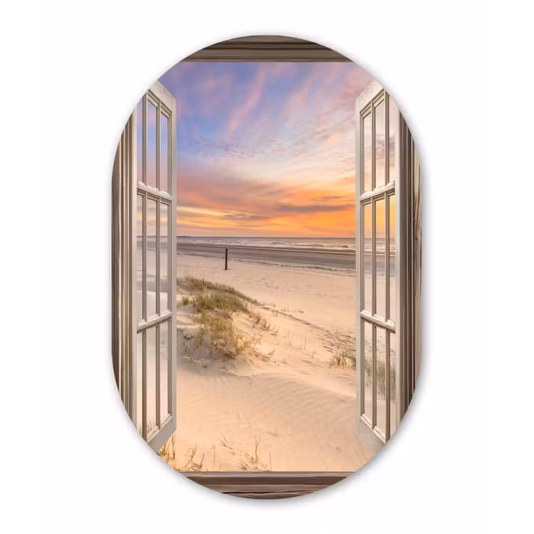Muurovaal - aluminium - Doorkijk - Strand - Duinen - Natuur - Landschap — 1