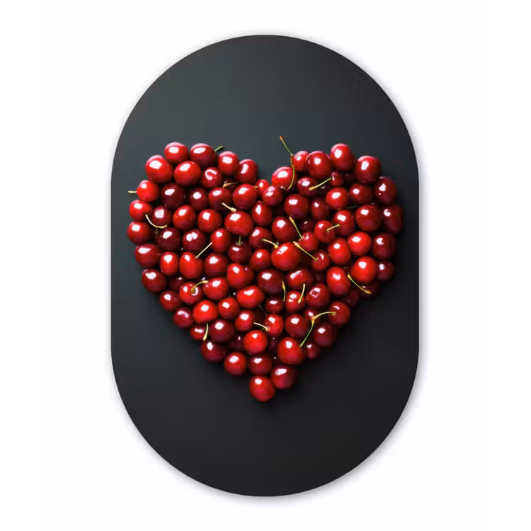 Muurovaal - aluminium - Kersen - Hart - Rood - Zwart — 1