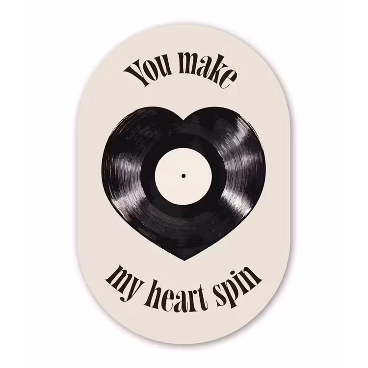 Muurovaal - aluminium - Love - Muziek - Quote — 1