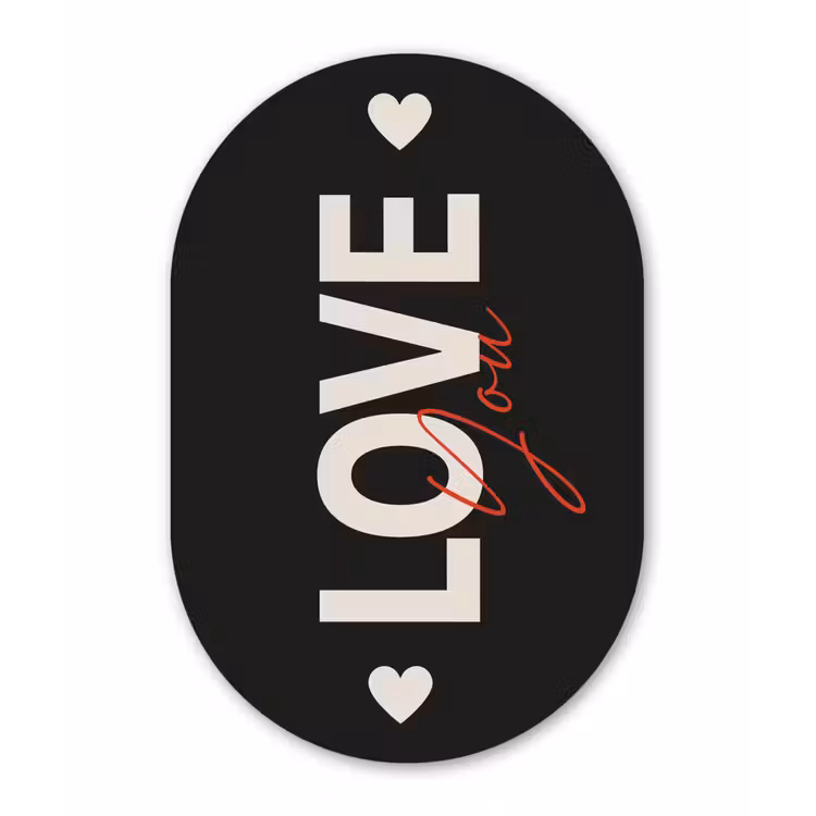 Muurovaal - aluminium - Love - Rood - Valentijn — 1