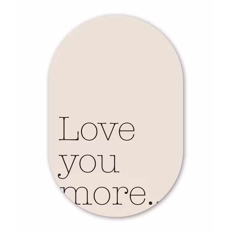 Muurovaal - aluminium - Minimalistisch - Love - Beige — 1