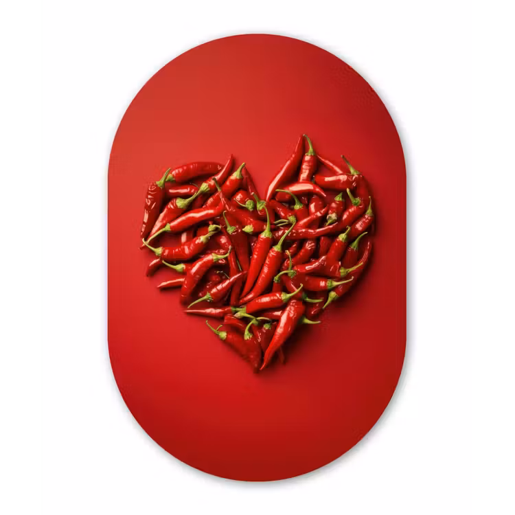 Muurovaal - aluminium - Pepers - Rood - Hart — 1