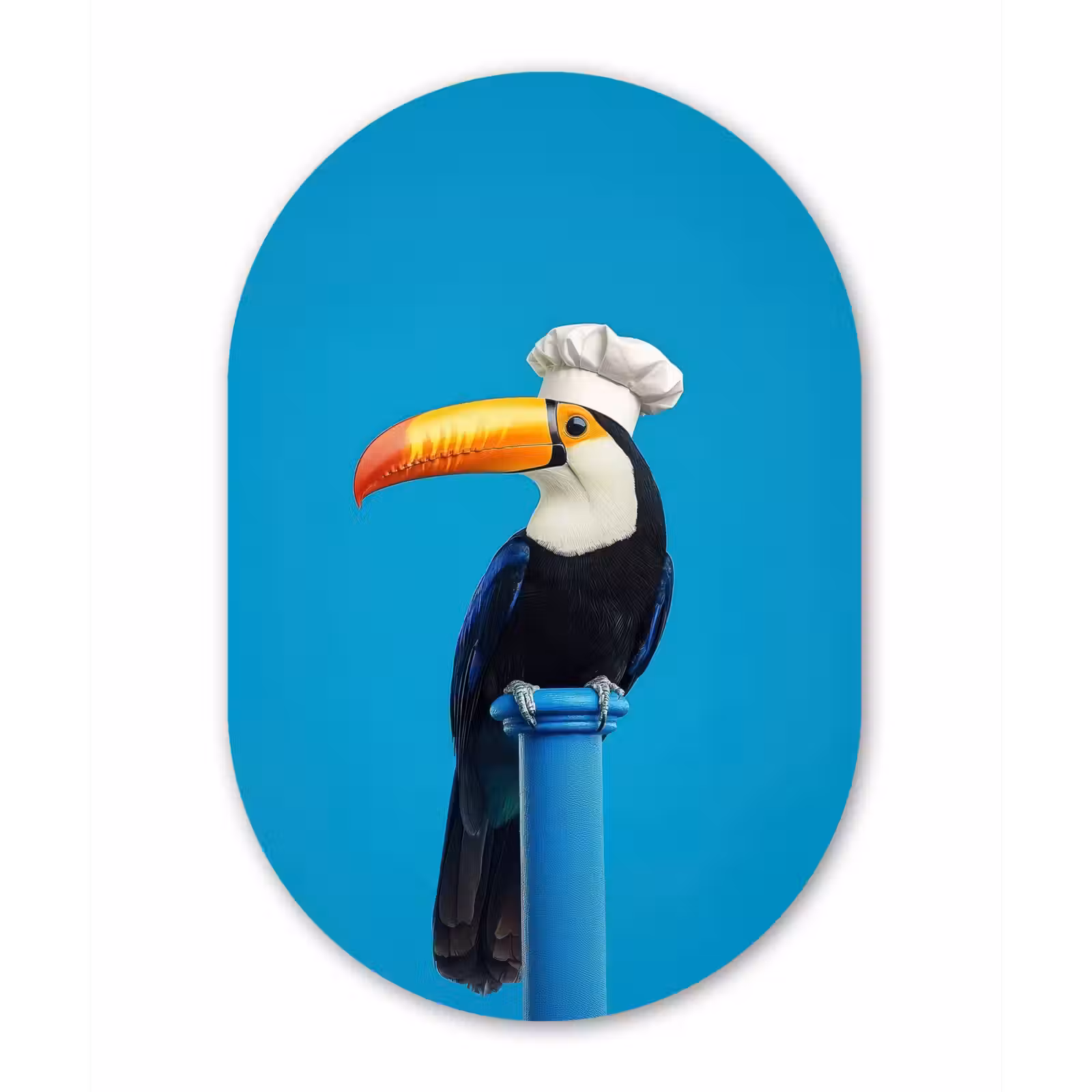 Muurovaal - aluminium - Tucan - Sokkel - Vogel - Koksmuts — 1