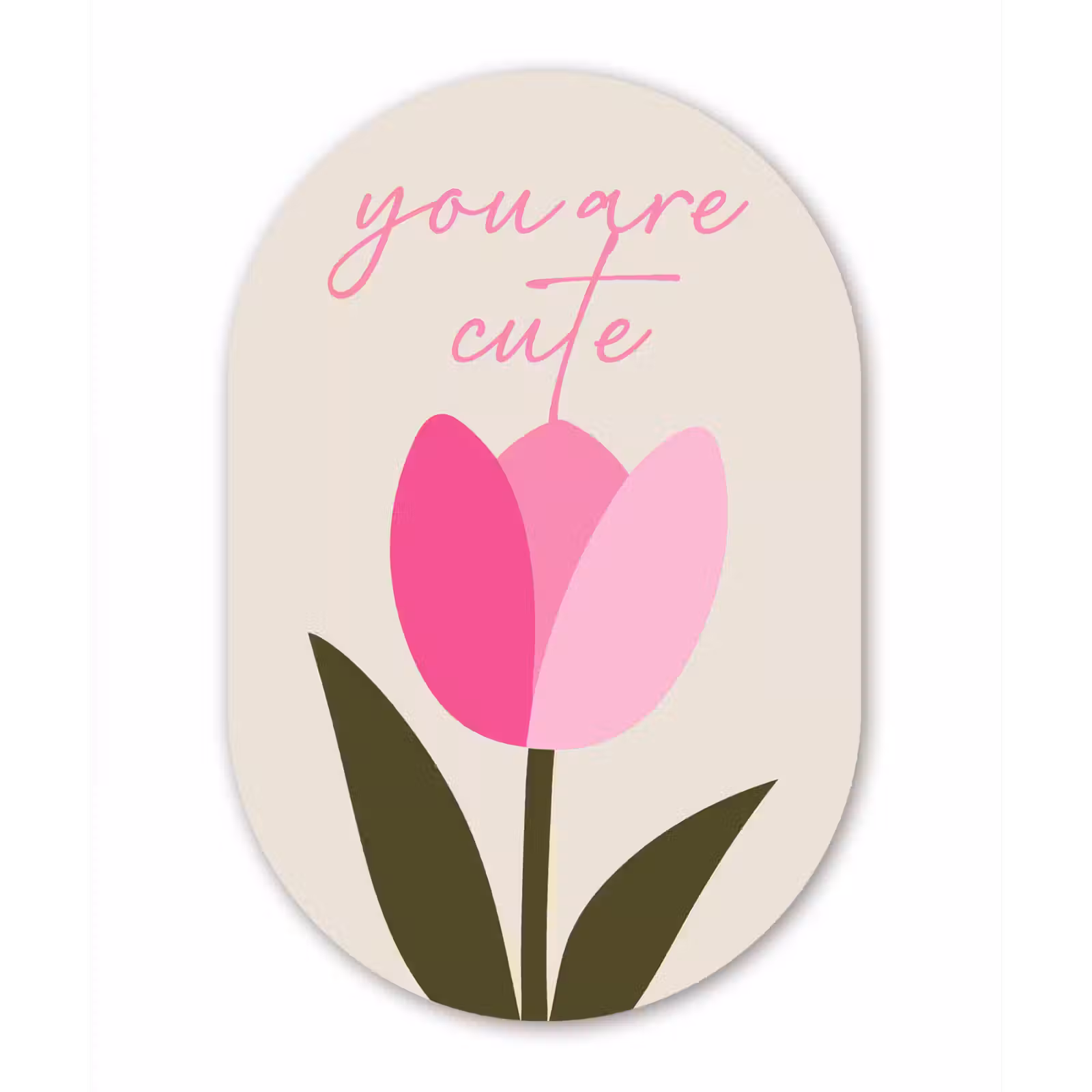 Muurovaal - aluminium - Tulp - Roze - Valentijn - Bloem — 1