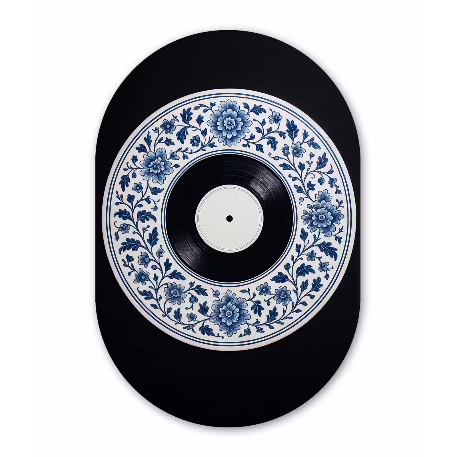 Muurovaal - aluminium - Vinyl - LP - Delfts Blauw - Muziek — 1