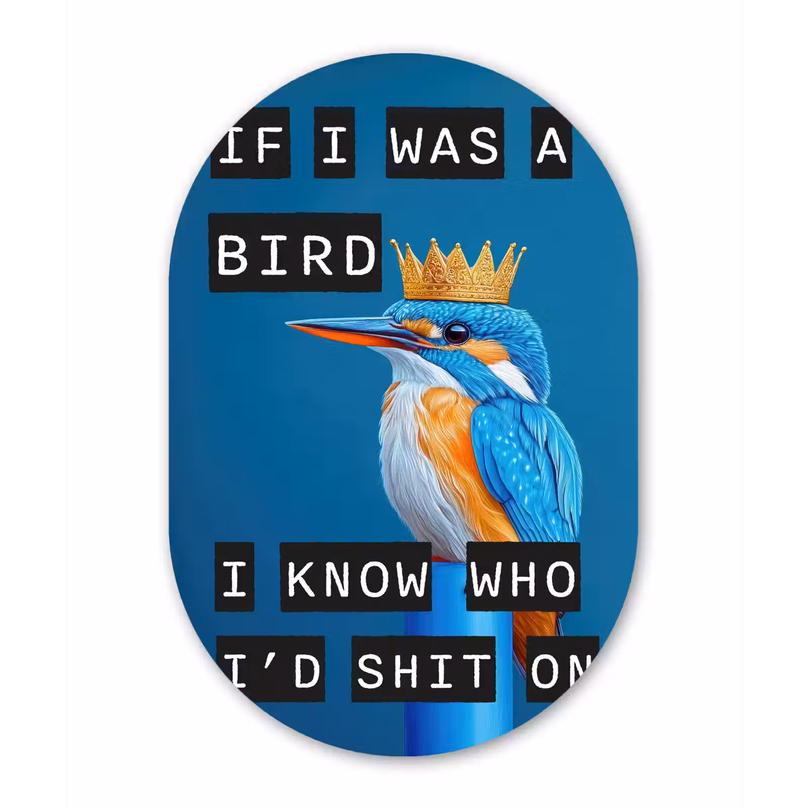 Muurovaal - aluminium - Vogel - Decoratie - Ijsvogel - Blauw — 1