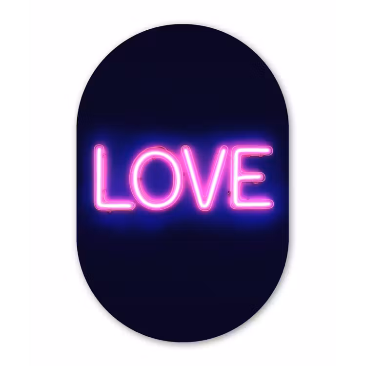 Muurovaal - aluminium - Neon - Love - Valentijn — 1