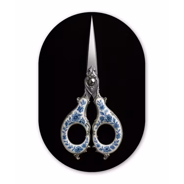 Muurovaal - aluminium - Schaar - Delfts blauw - Zwart — 1