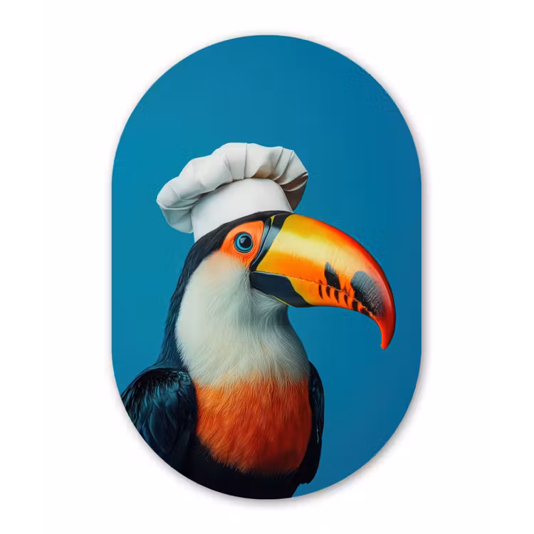 Muurovaal - aluminium - Toekan - Papegaai - Vogel - Koksmuts — 1