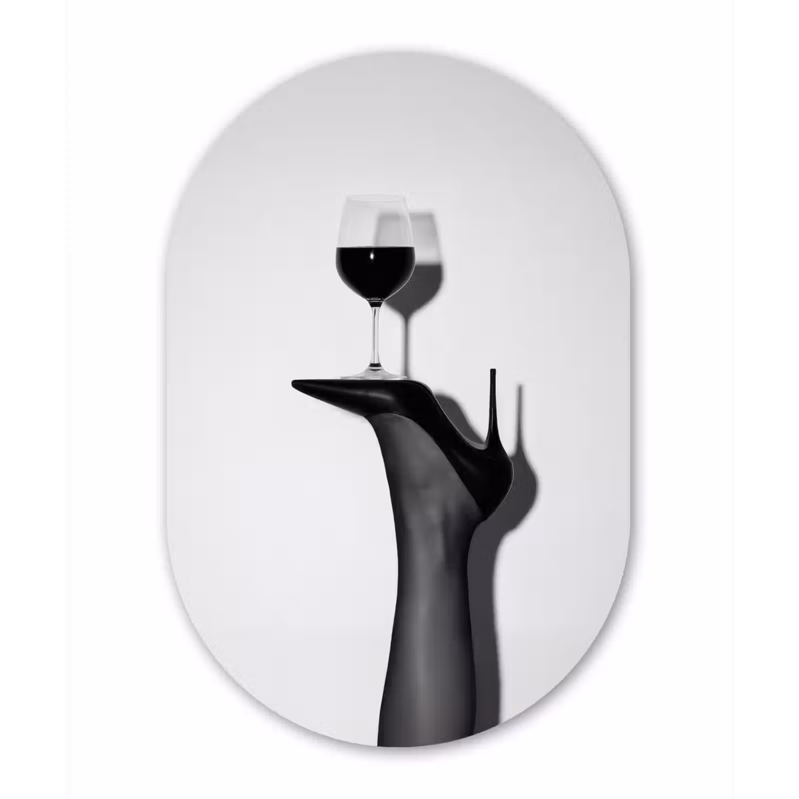 Muurovaal - aluminium - Hak - Wijn - Minimalistisch - Zwart — 1