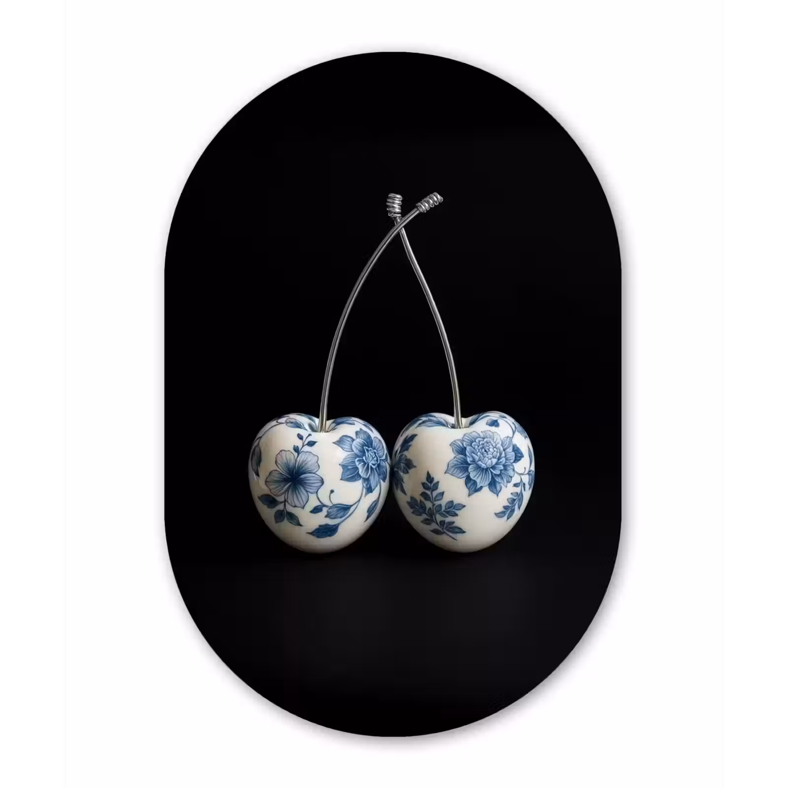 Muurovaal - aluminium - Kersen - Delfts blauw - Fruit — 1
