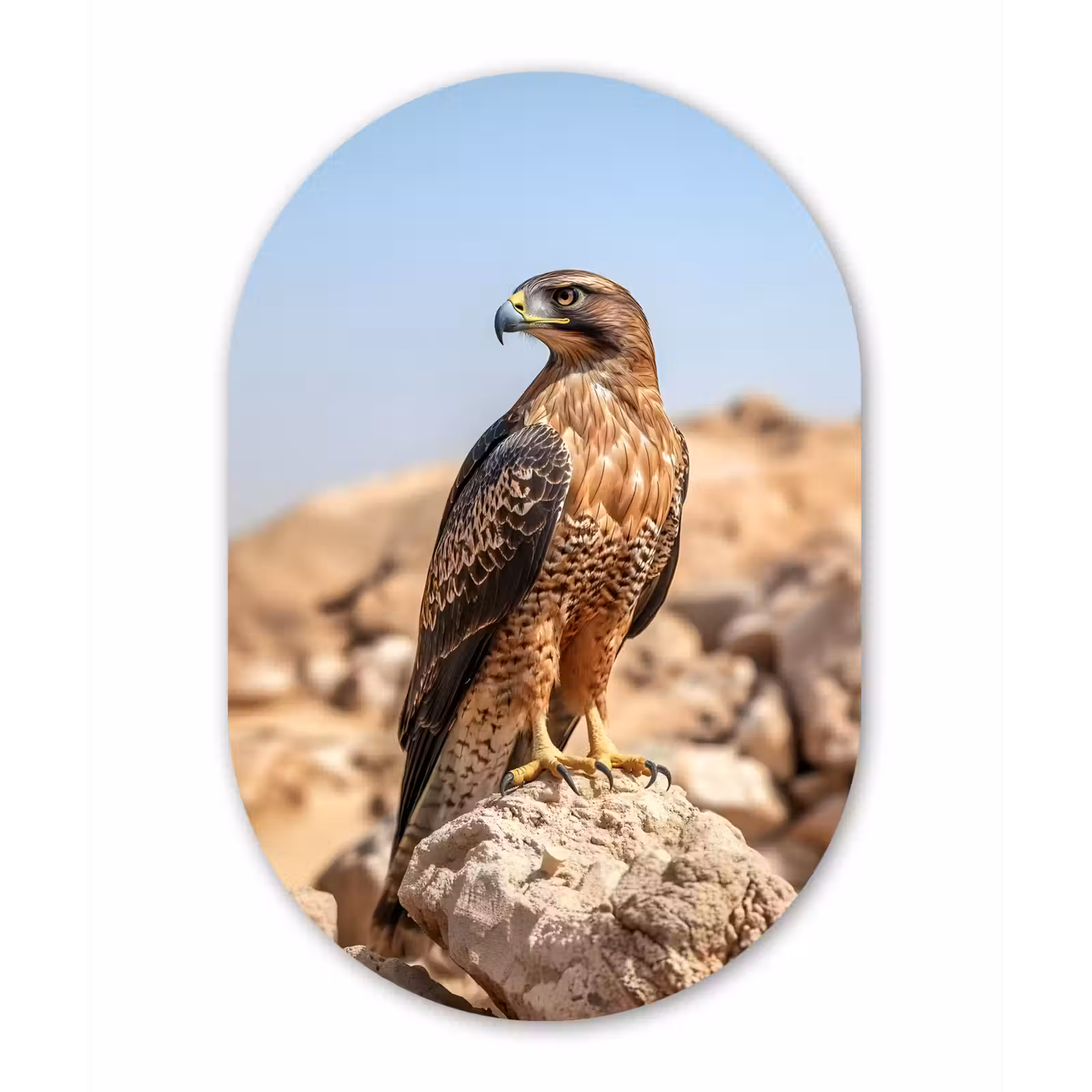 Muurovaal - aluminium - Valk - Vogel - Rots - Macht — 1