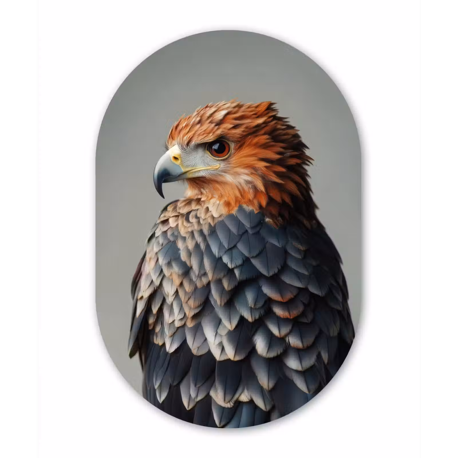 Muurovaal - aluminium - Vogel - Realistisch - Veren - Bruin — 1