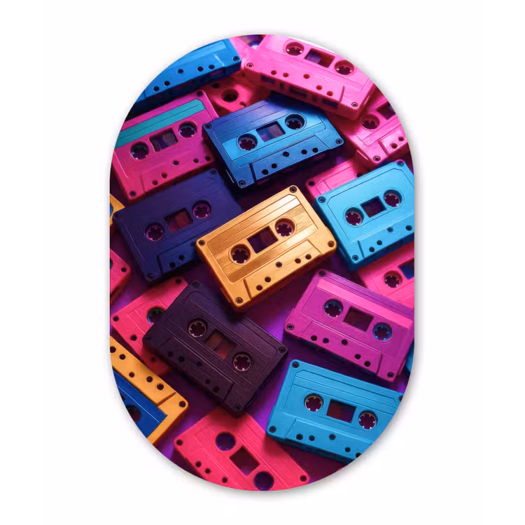 Muurovaal - aluminium - Cassetteband - Kleurrijk - Energiek — 1