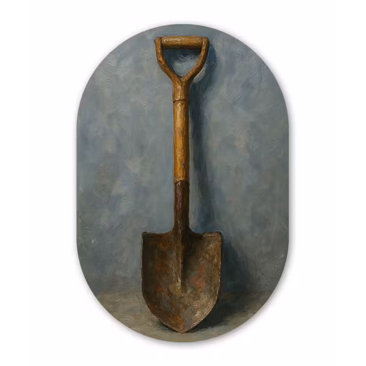 Muurovaal - aluminium - Schep - Gereedschap - Schilderij — 1