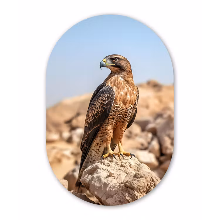 Muurovaal - aluminium - Valk - Vogel - Rots - Macht — 1