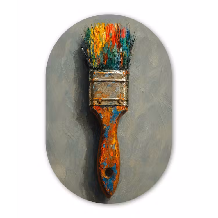 Muurovaal - aluminium - Verf - Kwast - Schilderij — 1