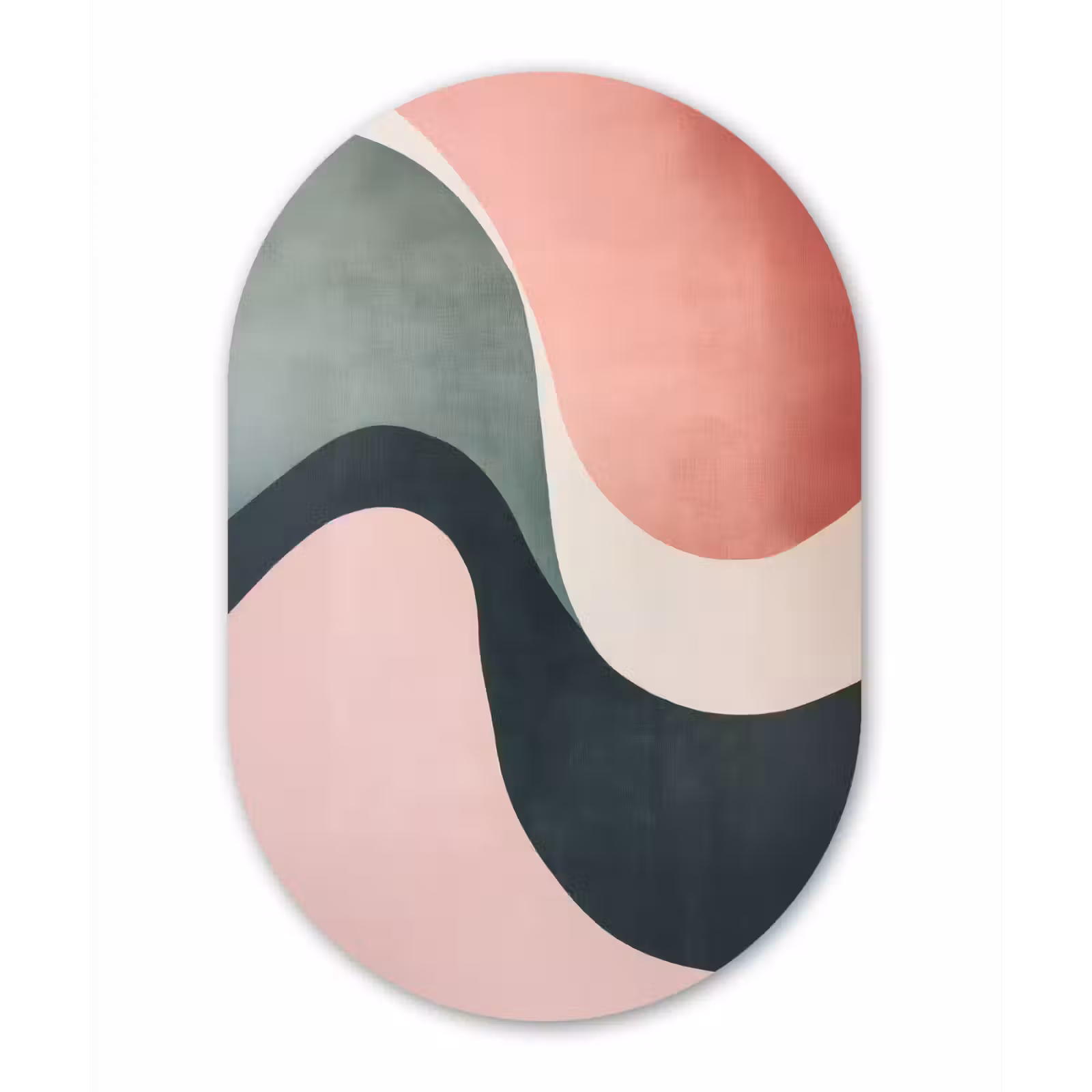 Muurovaal - aluminium - Abstract - Golven - Sierlijk - Roze — 1