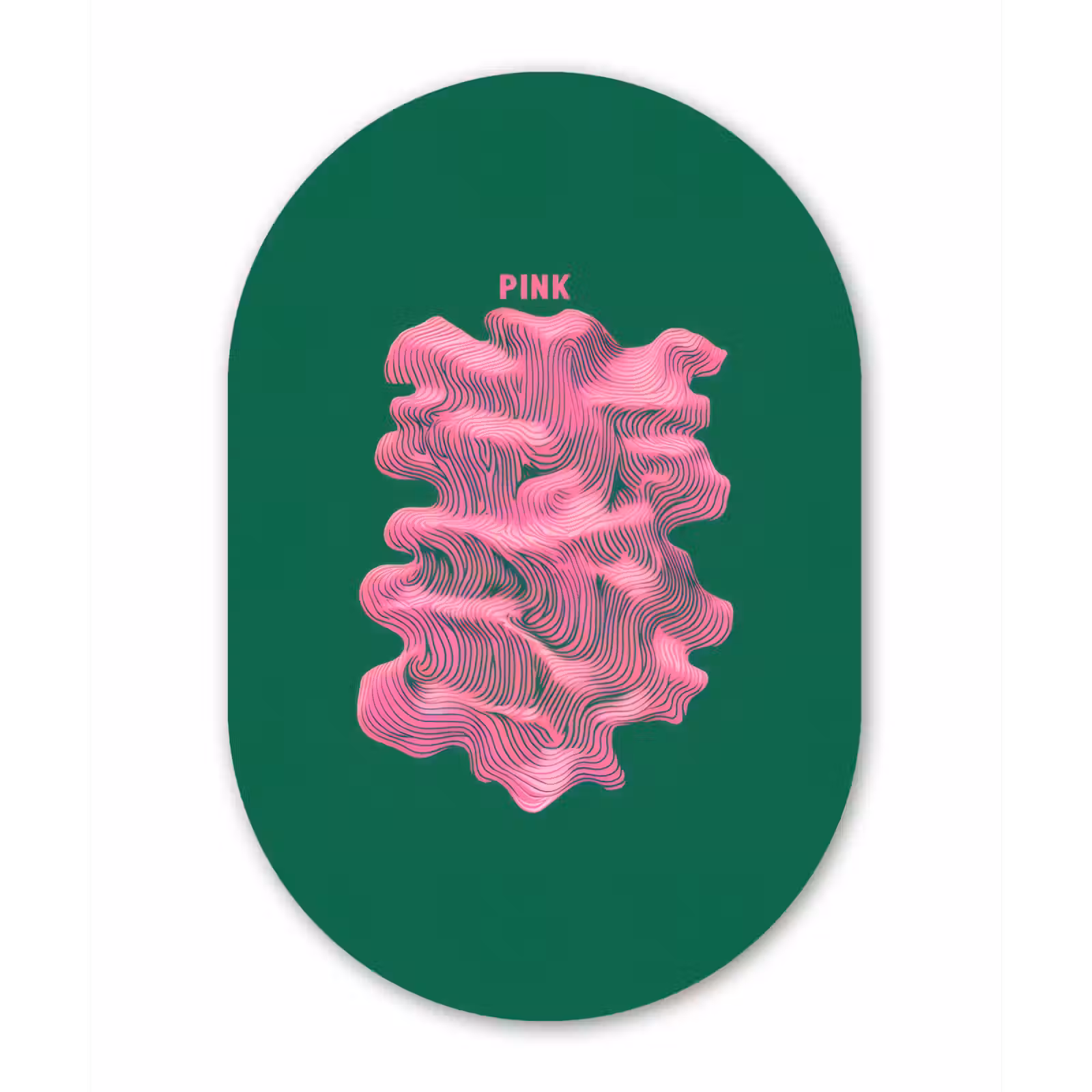 Muurovaal - aluminium - Abstract - Pink - Lijnen - Groen — 1