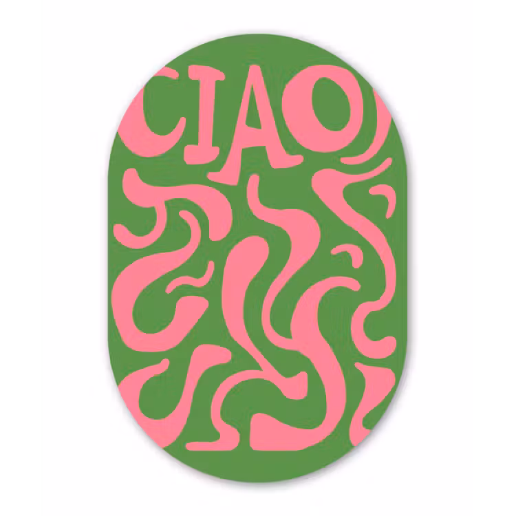 Muurovaal - aluminium - Abstract - Roze - Ciao - Vormen — 1