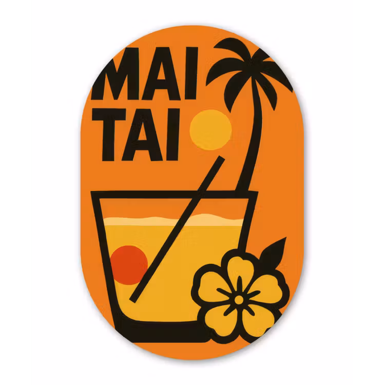 Muurovaal - aluminium - Palmboom - Bloem - Art - Drink — 1