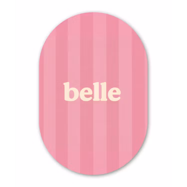 Muurovaal - aluminium - Roze - Gestreept - Belle — 1