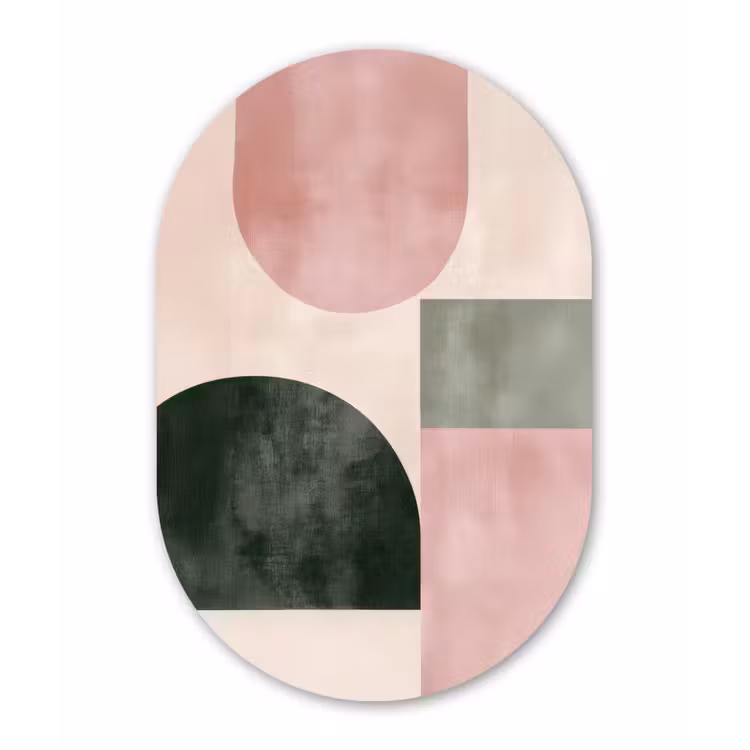 Muurovaal - aluminium - Vormen - Abstract - Cirkel - Zwart — 1