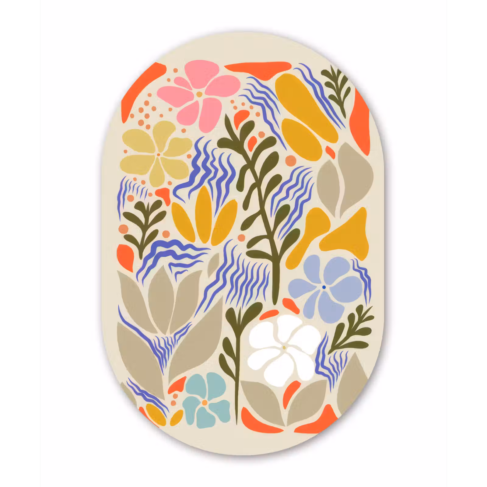 Muurovaal - aluminium - Abstract - Bloemen - Bladeren — 1