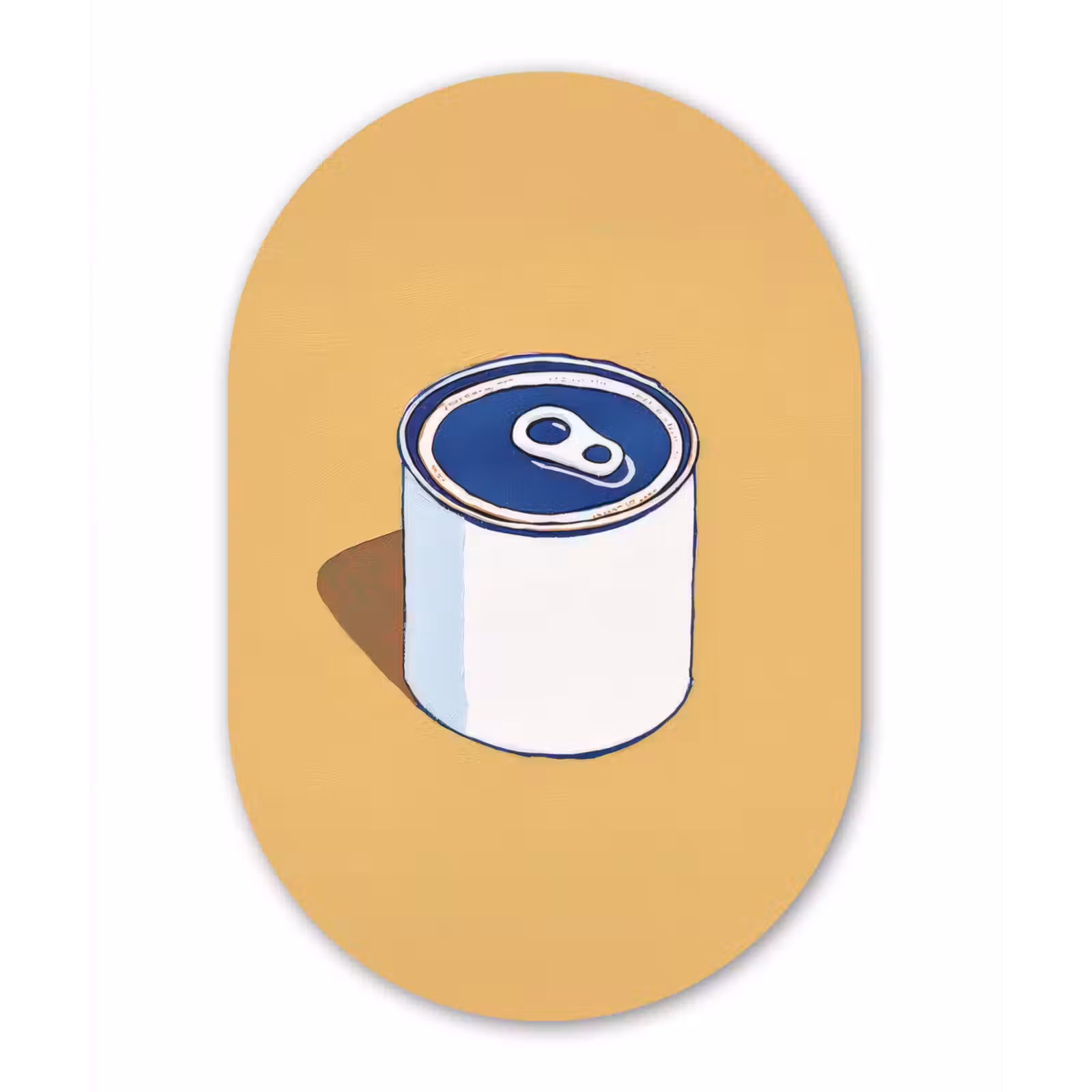 Muurovaal - aluminium - Blikje - Minimalistisch - Blauw - Illustratie — 1
