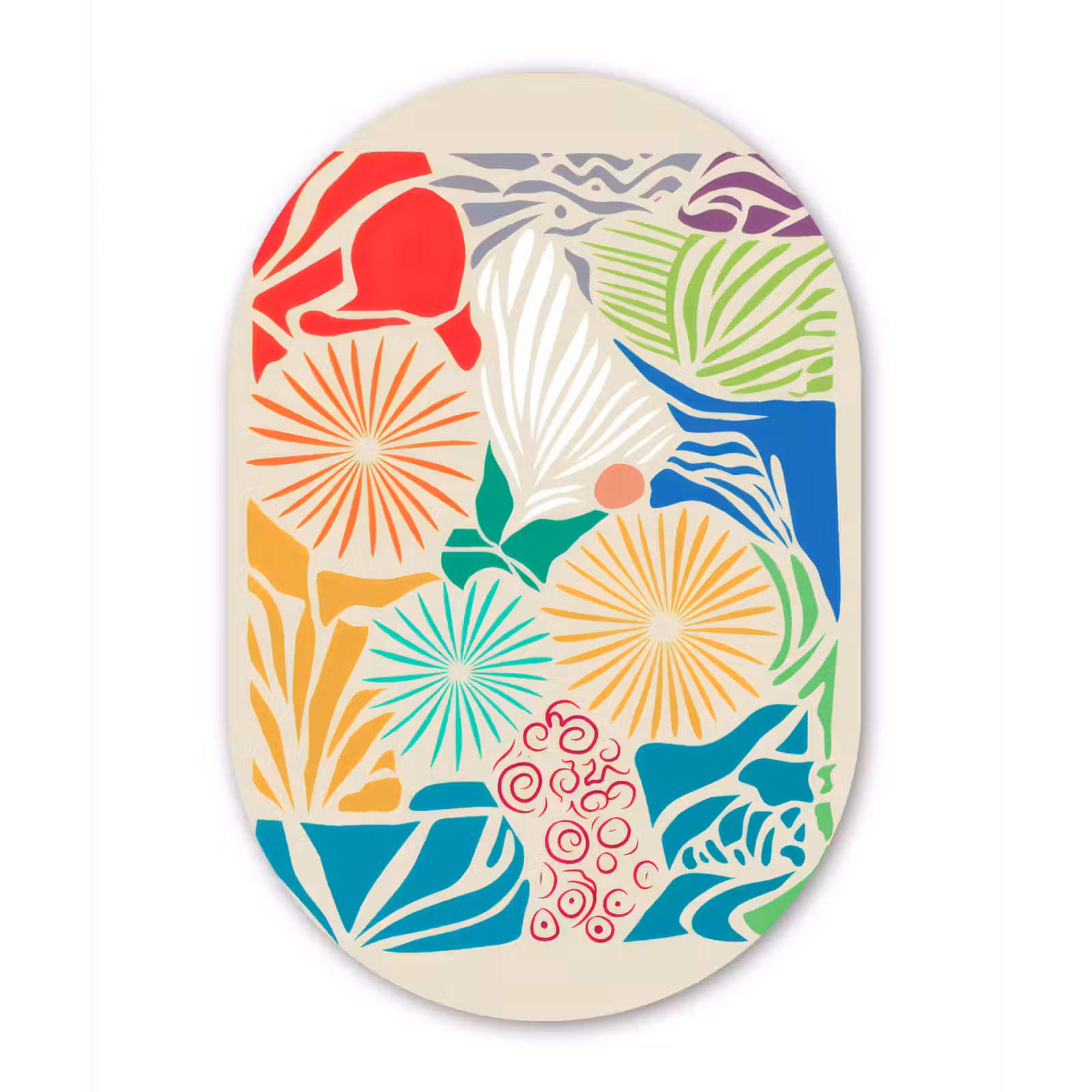 Muurovaal - aluminium - Kleurrijk - Abstract - Bloemen - Patronen — 1