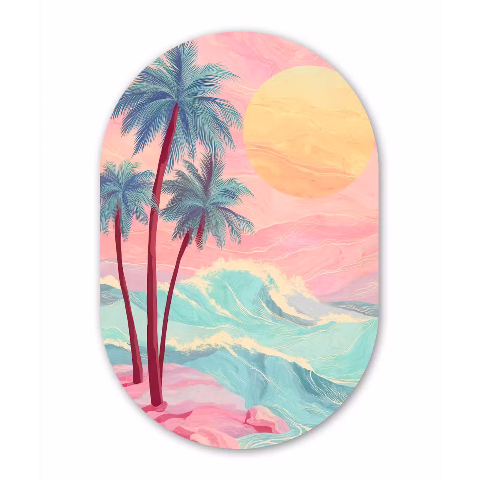 Wandoval Glas – Palmbomen - Golven - Zee — 1