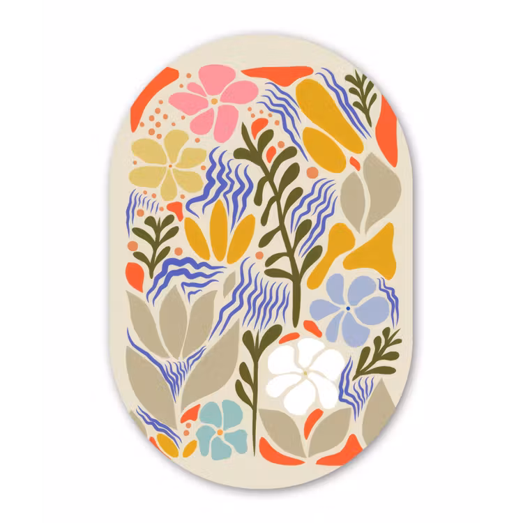 Muurovaal - aluminium - Abstract - Bloemen - Bladeren — 1