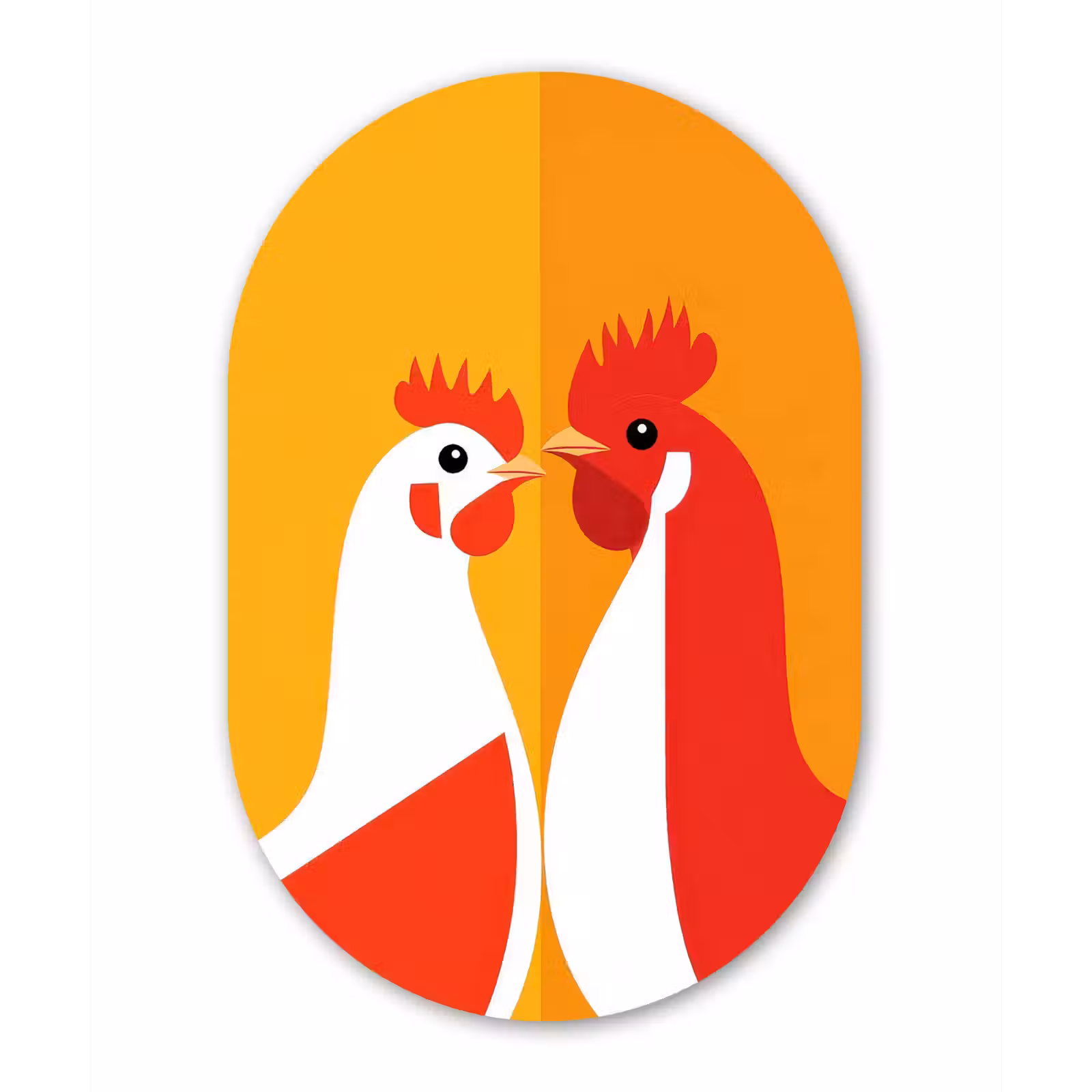 Wandoval Glas – Kippen - Oranje - Vlakken — 1