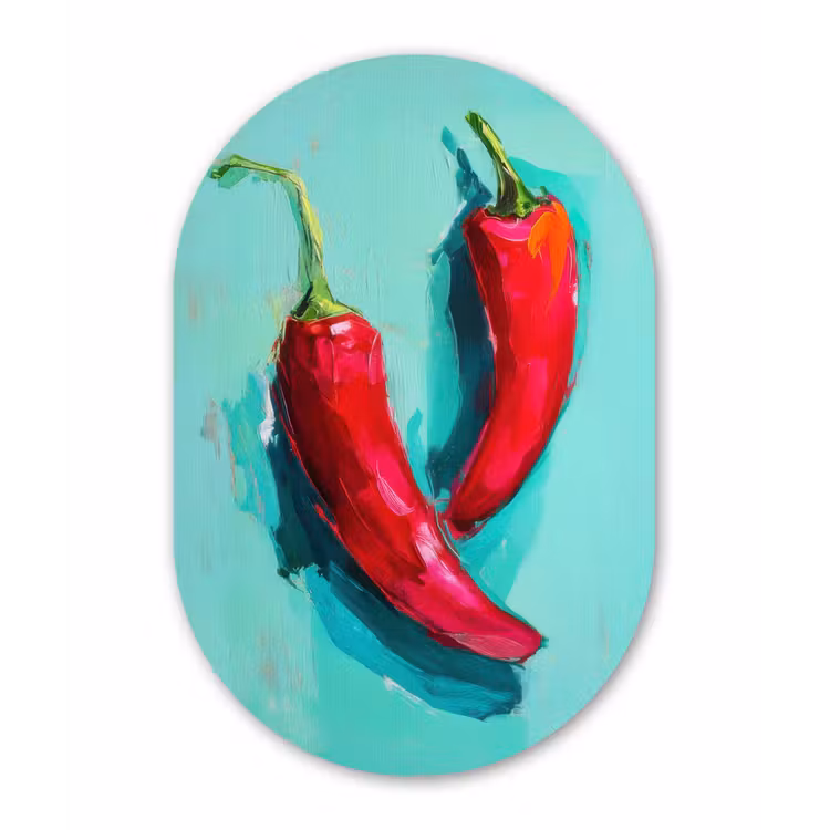 Wandoval Glas – Chilipepers - Geverfd - Rood — 1