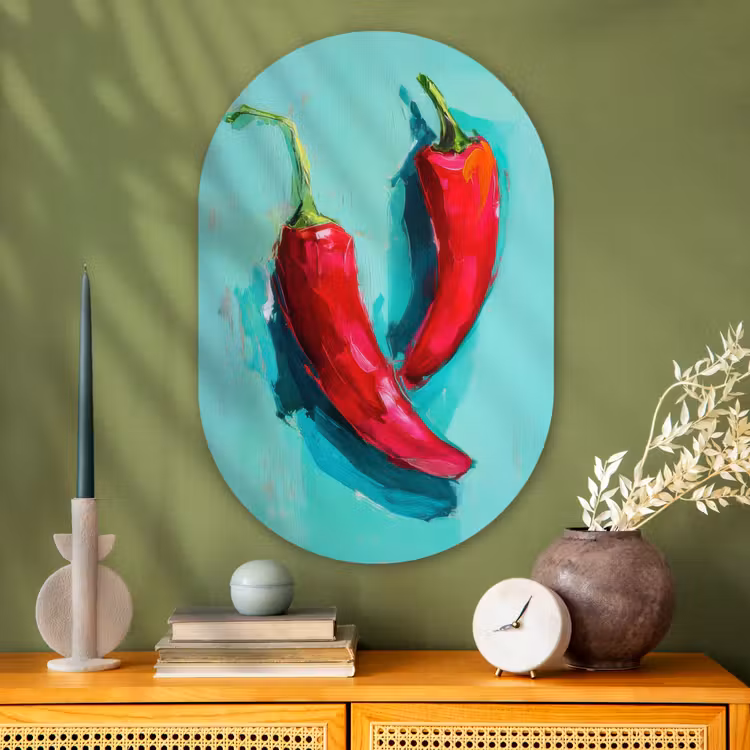 Wandoval Glas – Chilipepers - Geverfd - Rood — 2
