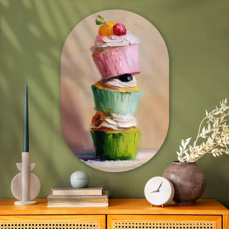 Wandoval Glas – Cupcakes - Gestapeld - Kleurrijk - Fruit — 2