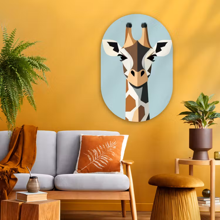 Wandoval Glas – Giraffe - Illustratie - Bruin - Minimalistisch — 3