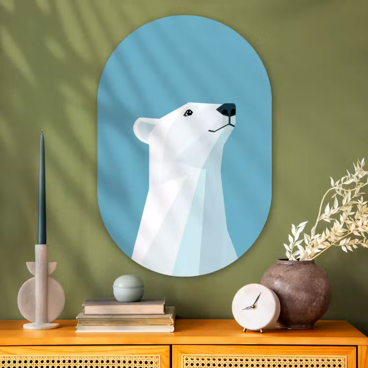 Wandoval Glas – Ijsbeer - Lichtblauw - Minimalistisch — 2