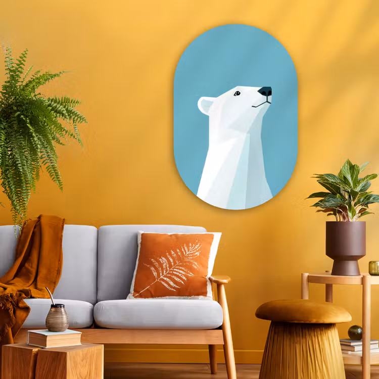 Wandoval Glas – Ijsbeer - Lichtblauw - Minimalistisch — 3