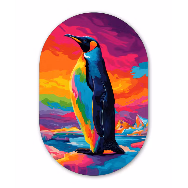 Wandoval Glas – Ijsschots - Pinguïn - Abstract - Lucht — 1