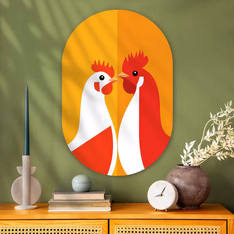Wandoval Glas – Kippen - Oranje - Vlakken — 2