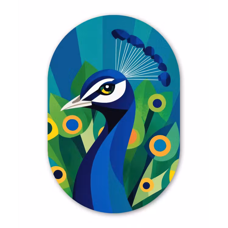 Wandoval Glas – Pauw - Cirkels - Blauw — 1